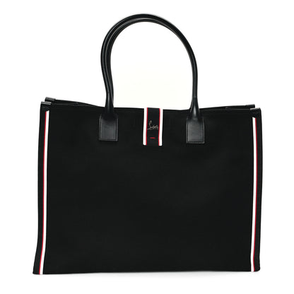 Christian Louboutin Linen Calfskin Extra Large Nastroloubi F.A.V.L. Tote Black 1 of 10