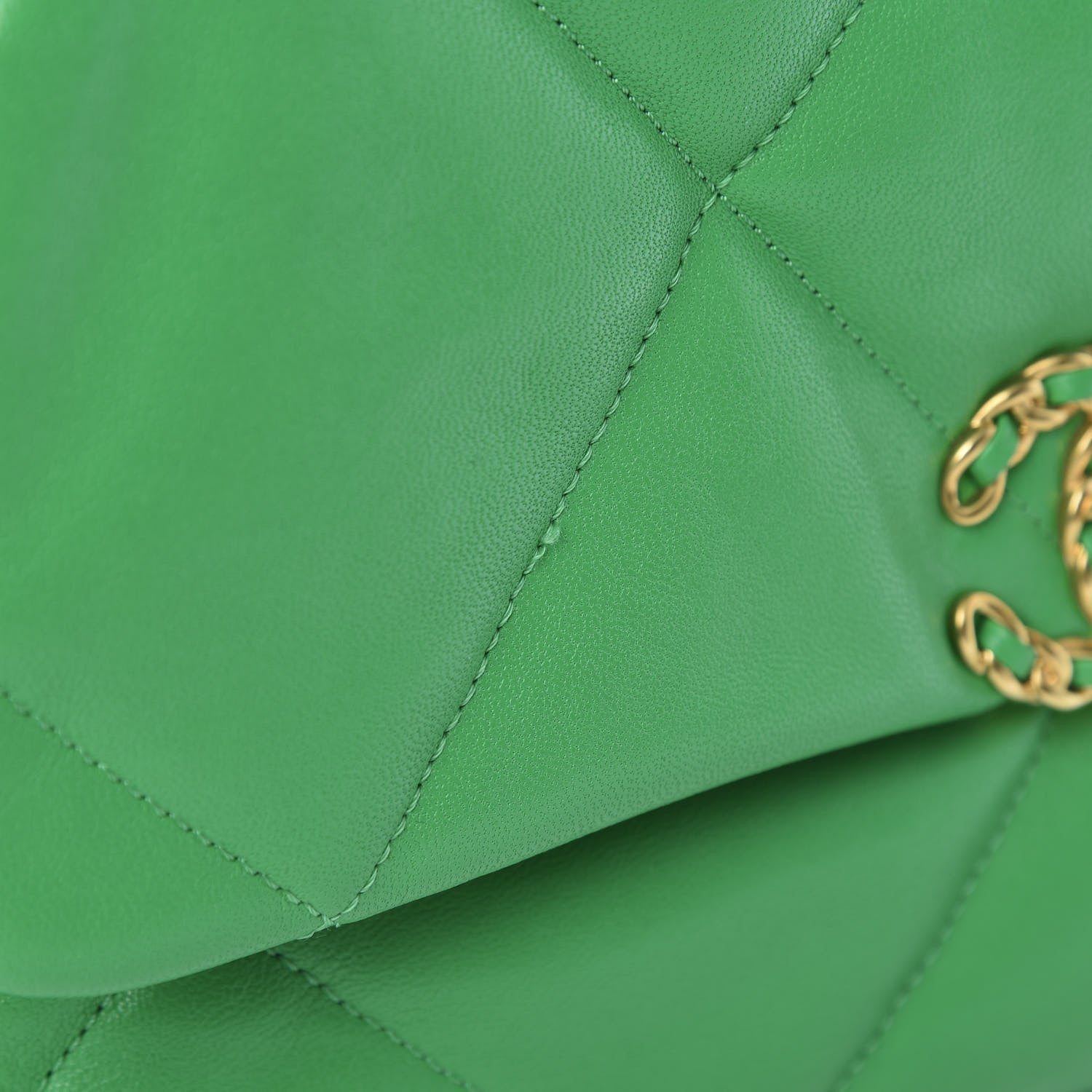 Chanel Lambskin Quilted Large 19 Flap Green 10 of 10
