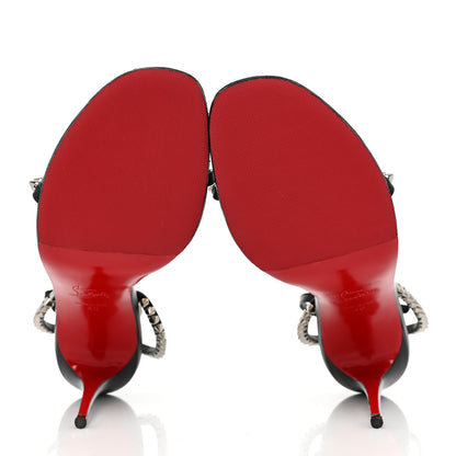 Christian Louboutin Kid Spiked So Me 100 Sandals 40 Black Silver 5 of 13