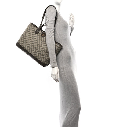 Gucci GG Supreme Monogram Textured Calfskin Medium Ophidia Shoulder Tote Bag Beige Ebony New Acero 3 of 9