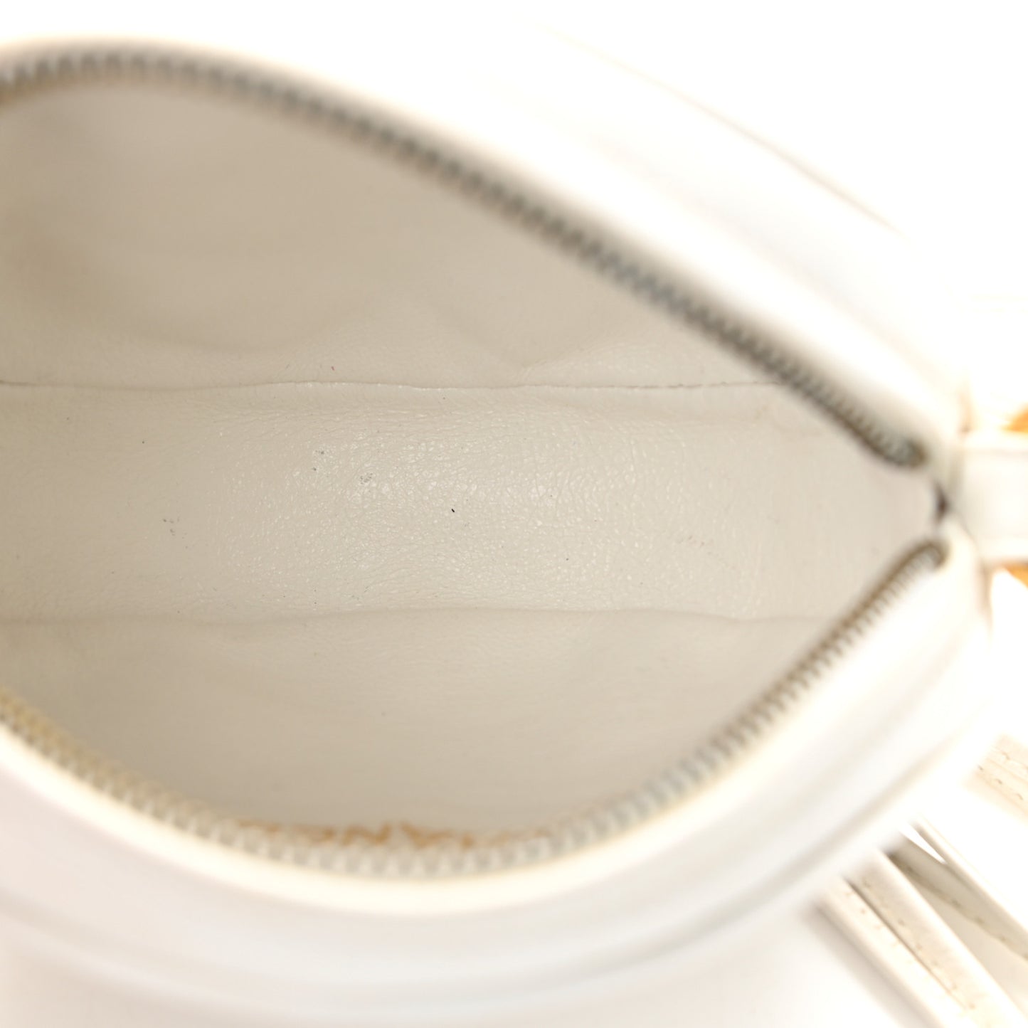 Lambskin Quilted Round Tassel Crossbody Bag White