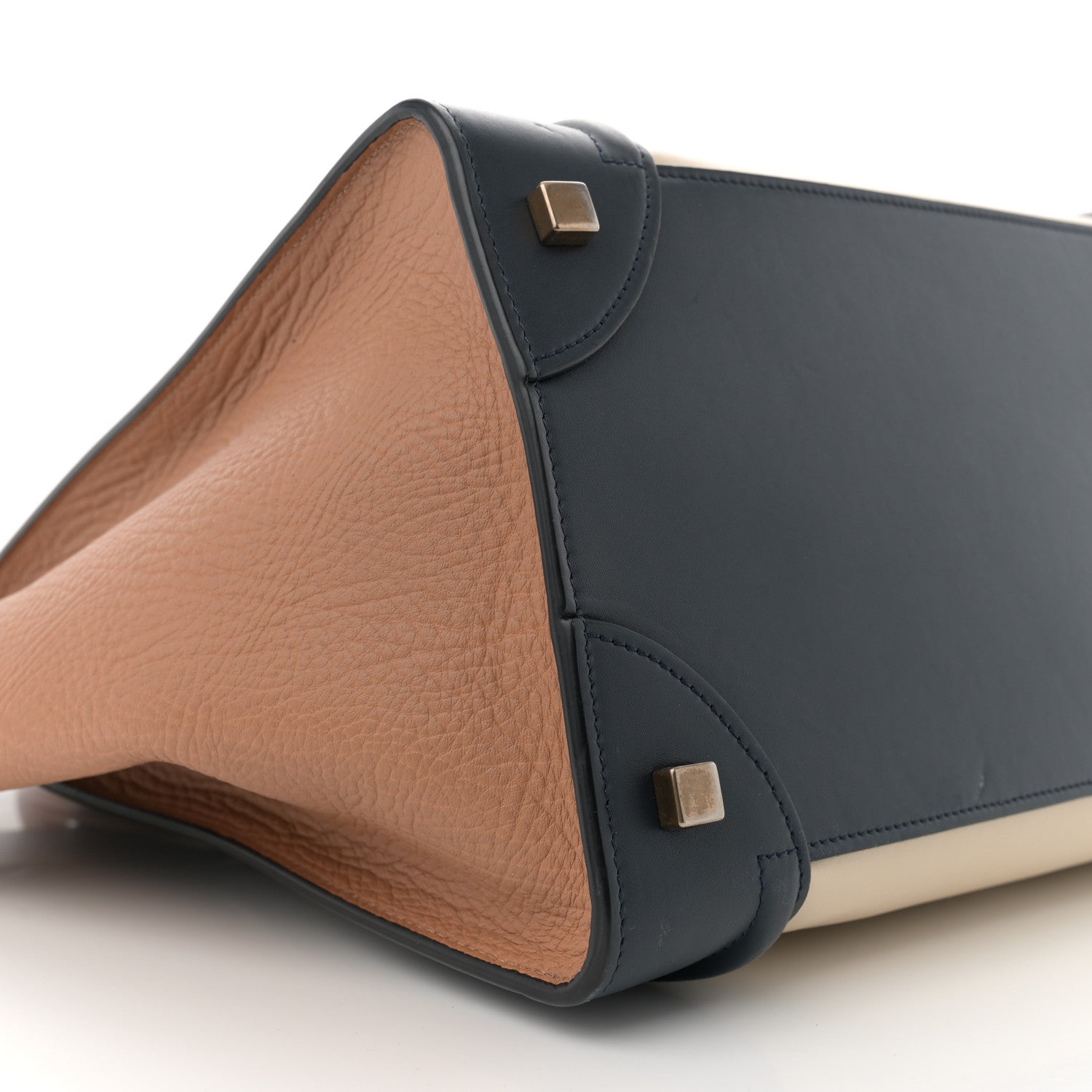 Celine Elephant Calfskin Mini Tri-Color Luggage Brown 8 of 12