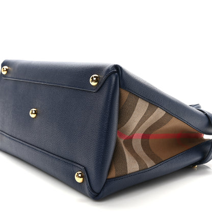 Burberry Derby Calfskin Vintage Check Medium Banner Tote Regency Blue 8 of 12