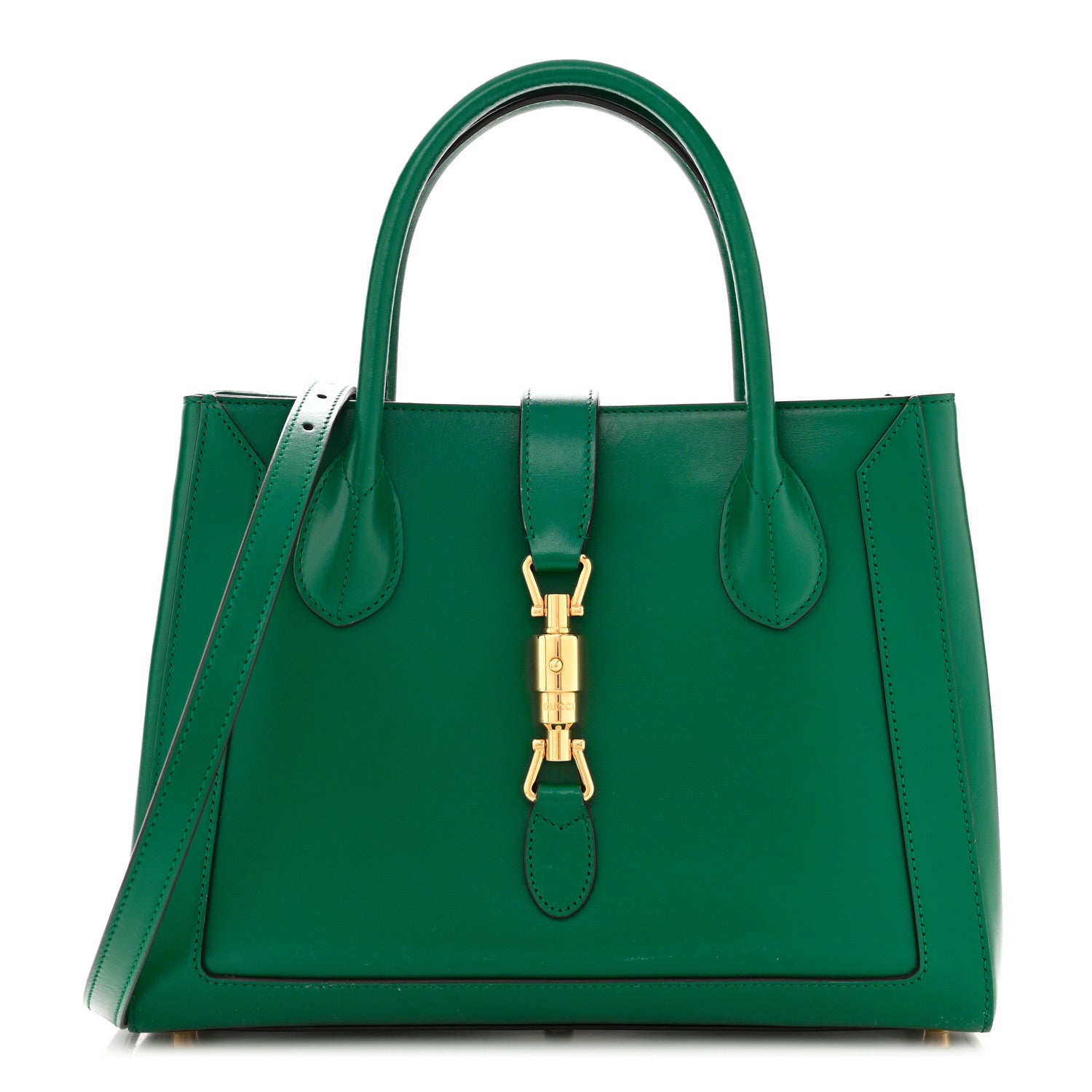 Gucci Boarded Plutone Calfskin Medium Jackie 1961 Tote Emerald 1 of 10