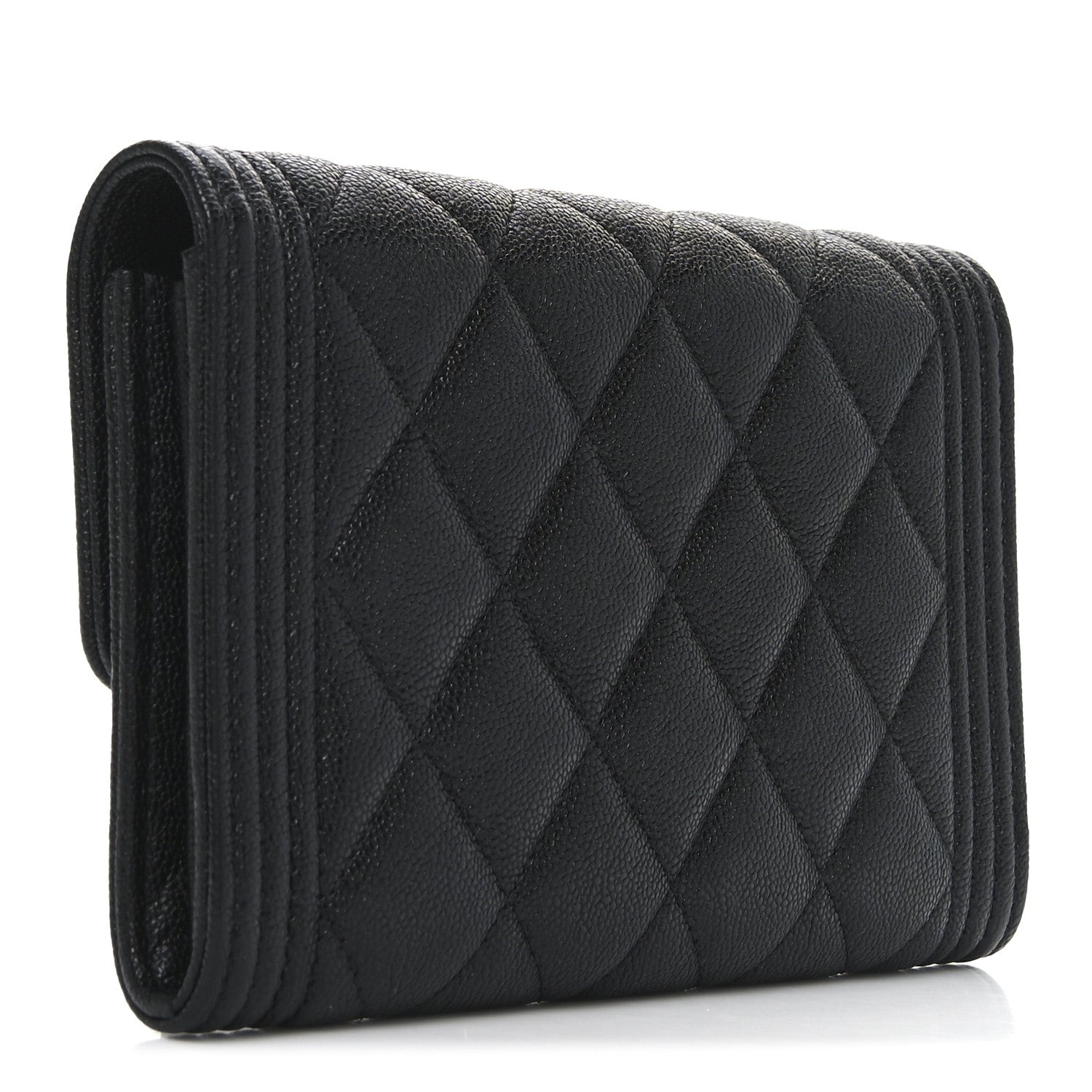 Chanel Caviar Quilted Medium Boy Flap Wallet Black 3 of 8