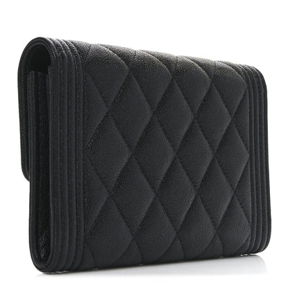 Chanel Caviar Quilted Medium Boy Flap Wallet Black 3 of 8