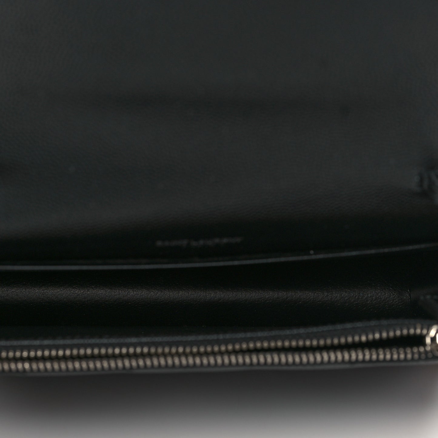 Grain De Poudre Matelasse Chevron Monogram Envelope Chain Wallet Black