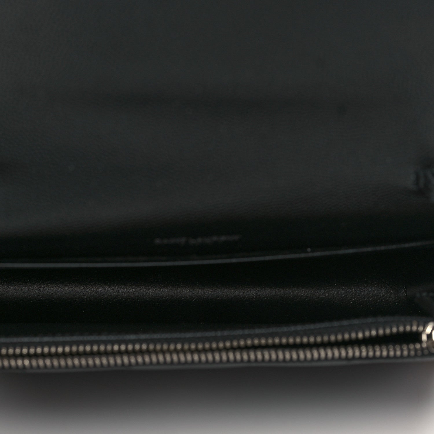 Saint Laurent Grain De Poudre Matelasse Chevron Monogram Envelope Chain Wallet Black 4 of 8