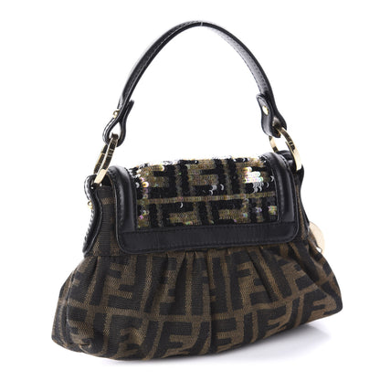 Fendi Sequin FF Mini Chef Shoulder Bag Tobacco 3 of 10