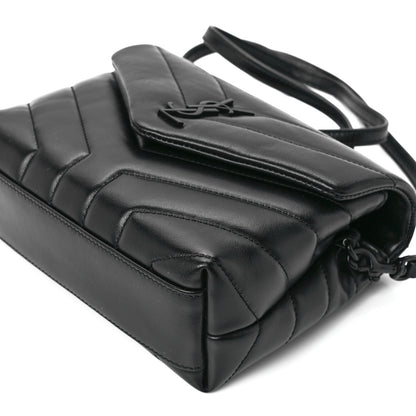 Saint Laurent Calfskin Y Quilted Monogram Monochrome Toy Loulou Crossbody Bag Black 12 of 12