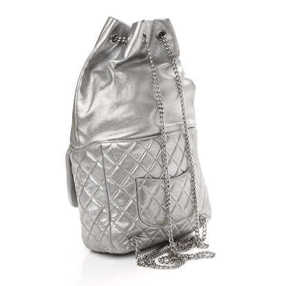 Chanel Metallic Lambskin Quilted Large In Seoul Backpack Silver 3 of 10