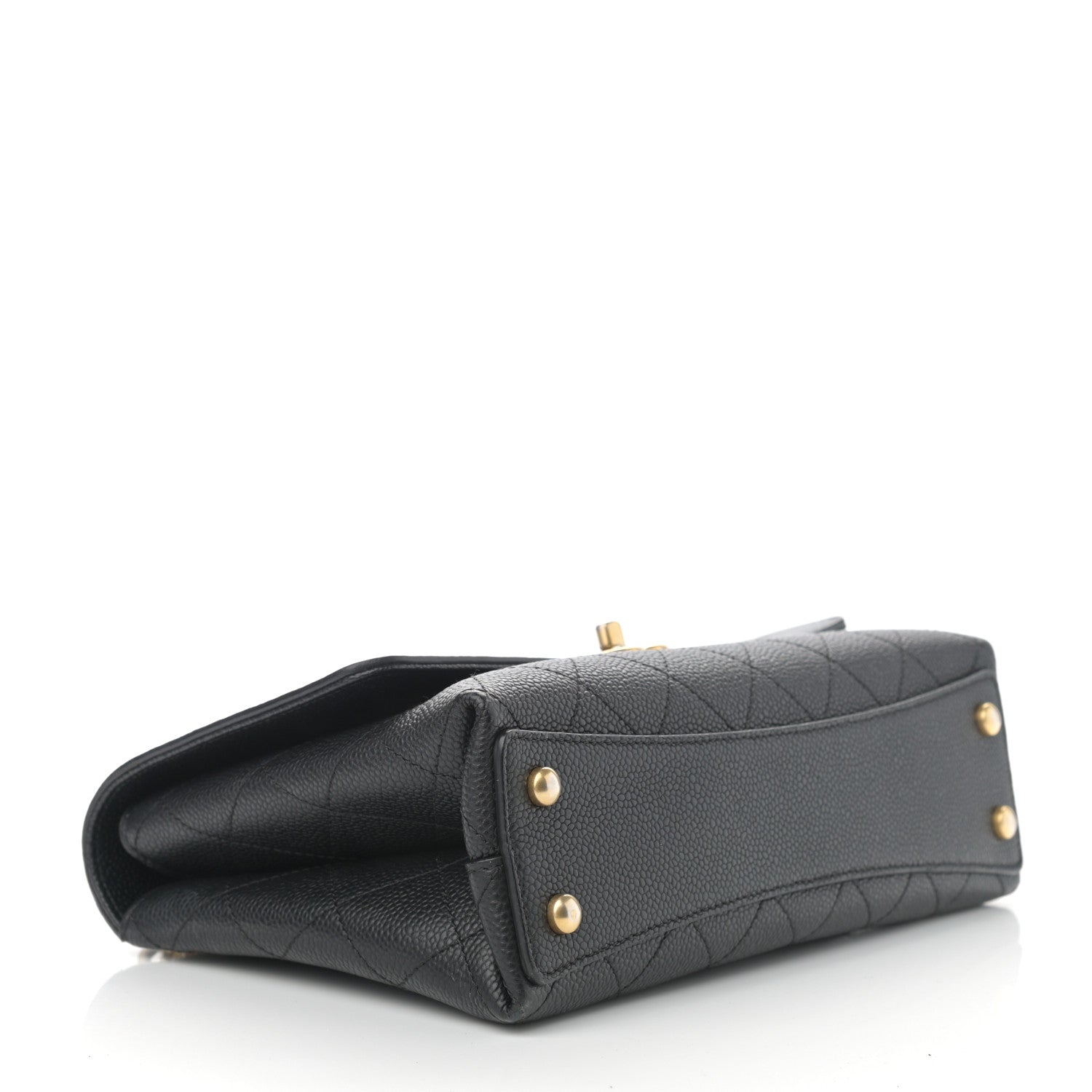 Chanel Caviar Diamond Stitched Small Top Handle Flap Black 4 of 11