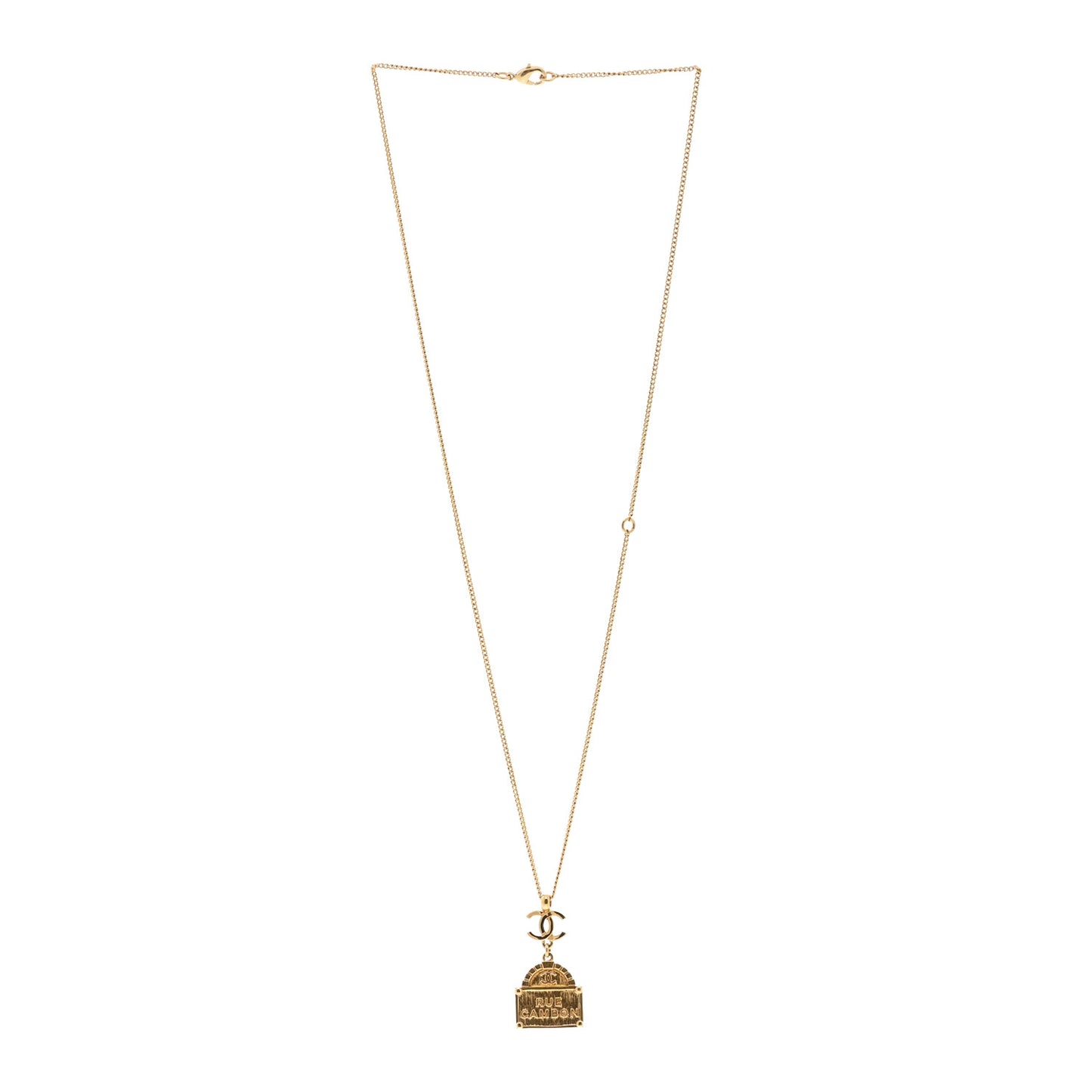 Metal CC Rue Cambon Necklace Gold