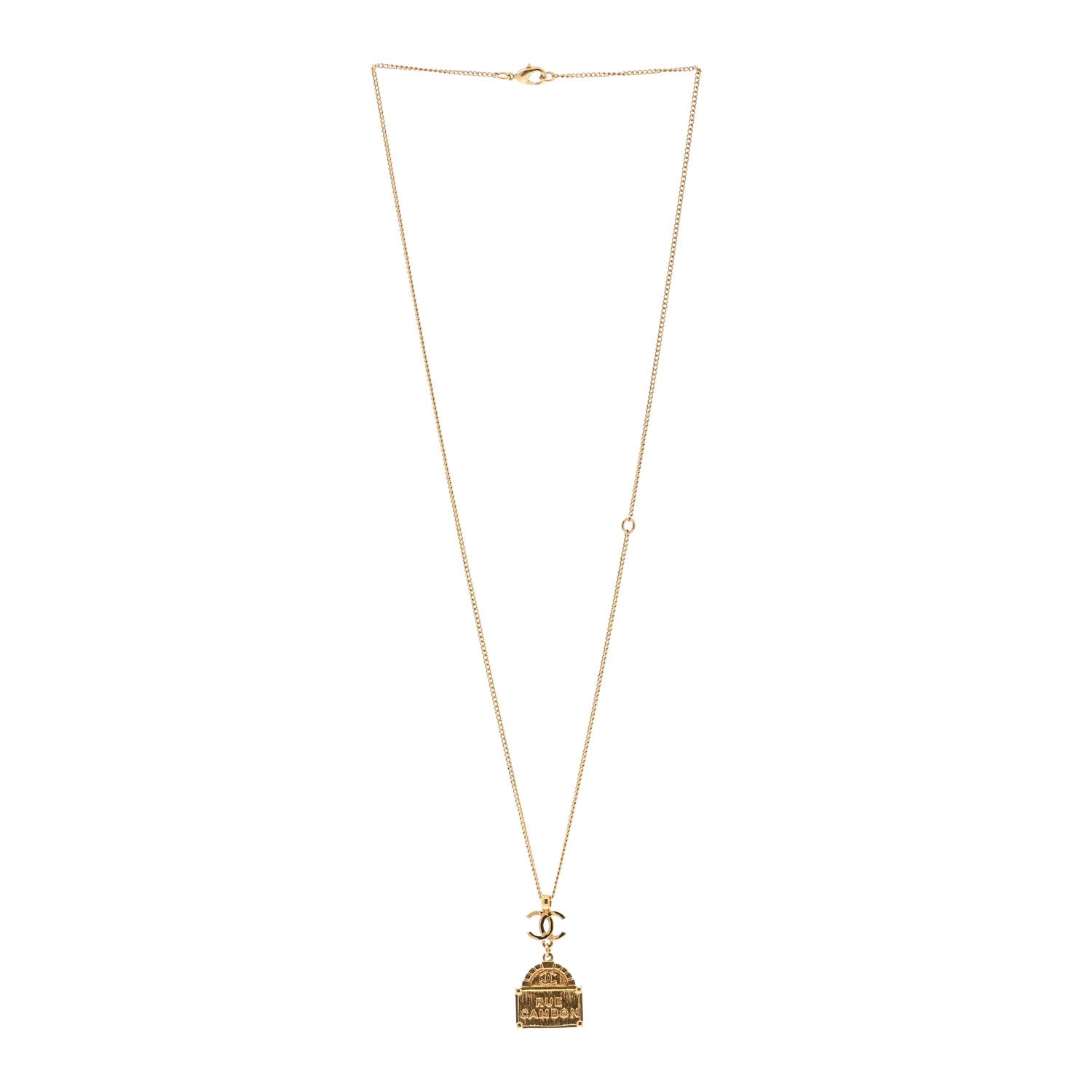 Chanel Metal CC Rue Cambon Necklace Gold 3 of 5