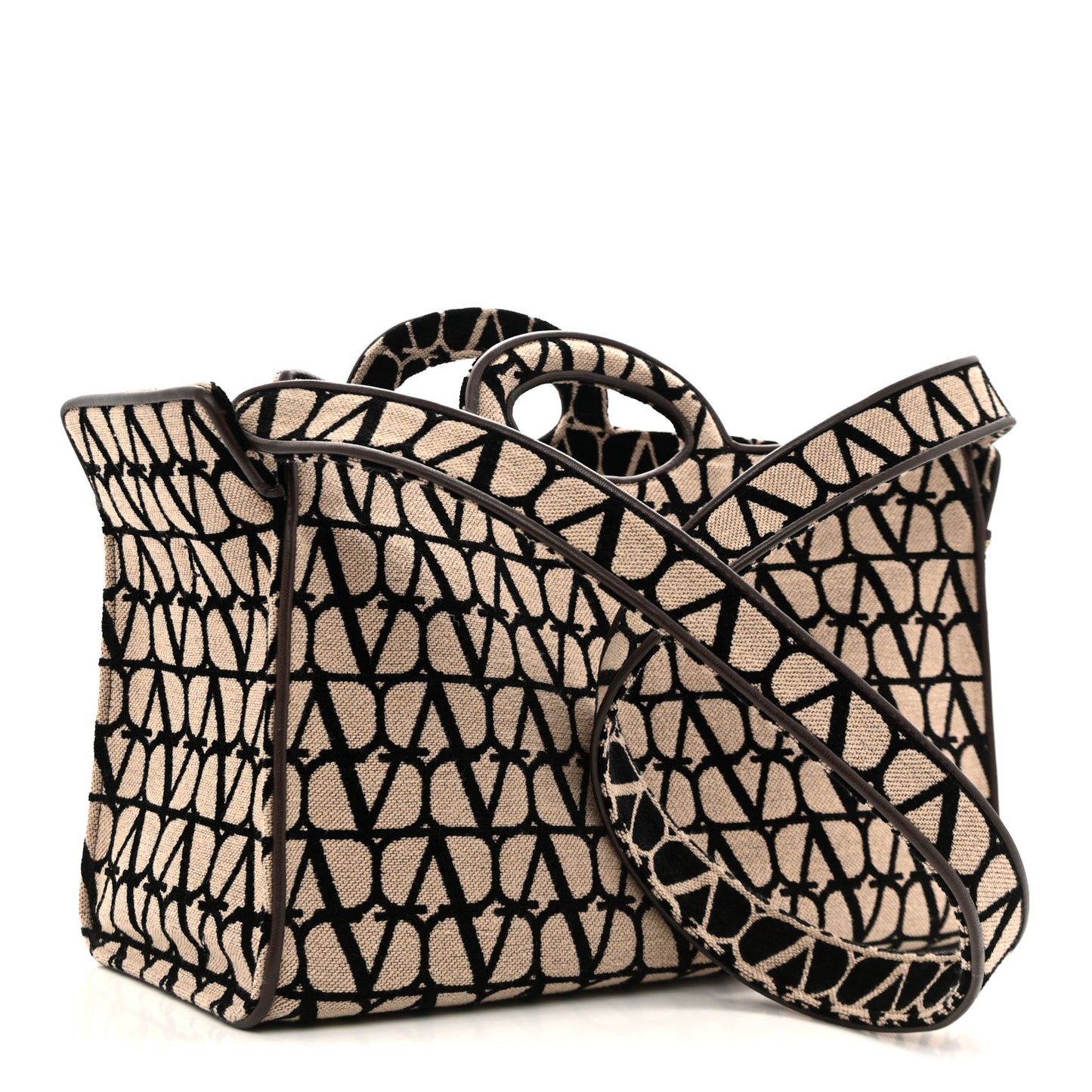 Toile Iconographe Goatskin Le Troisieme Shopping Bag Naturale Black Fondant
