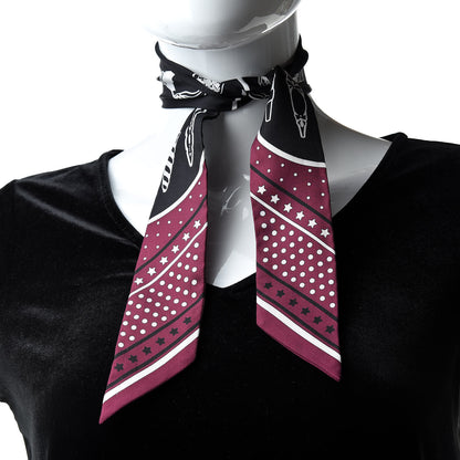 Hermes Silk Les Flacons Bandana Twilly Prune Black White 2 of 8