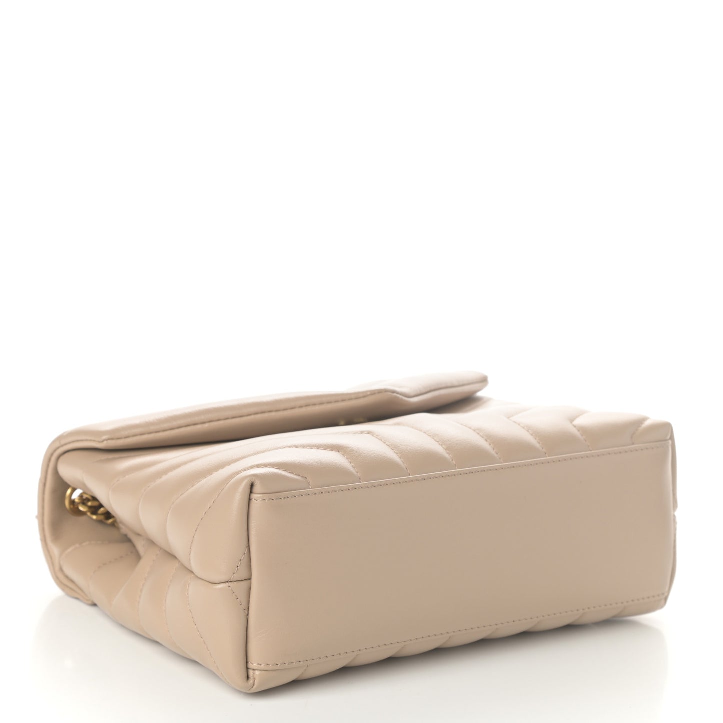 Calfskin Y Quilted Monogram Small Loulou Chain Satchel Dark Beige