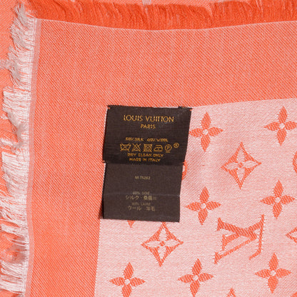 Louis Vuitton Wool Silk Monogram Denim Shawl Piment 5 of 5