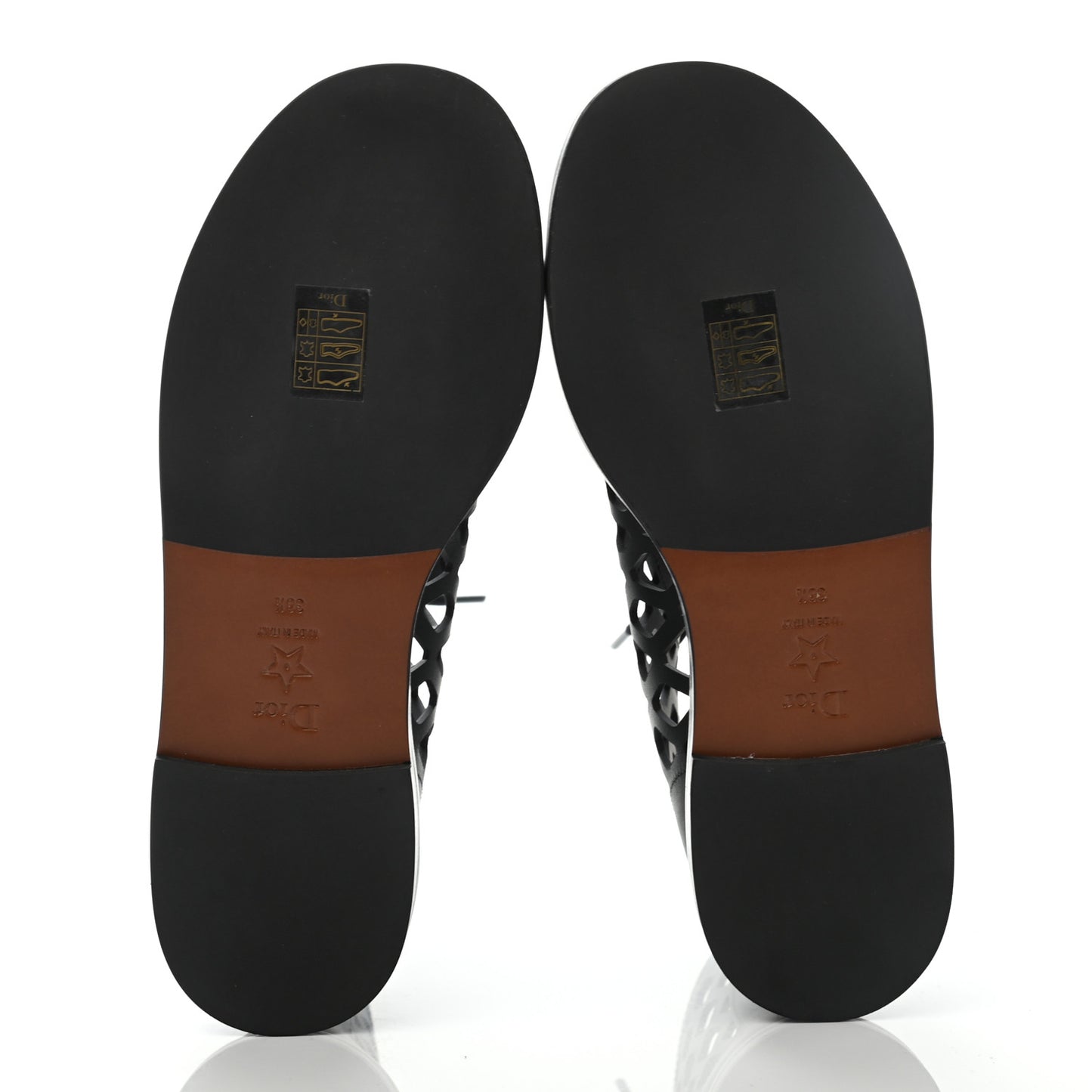 Matte Calfskin D-Trap Sandals 38.5 Black