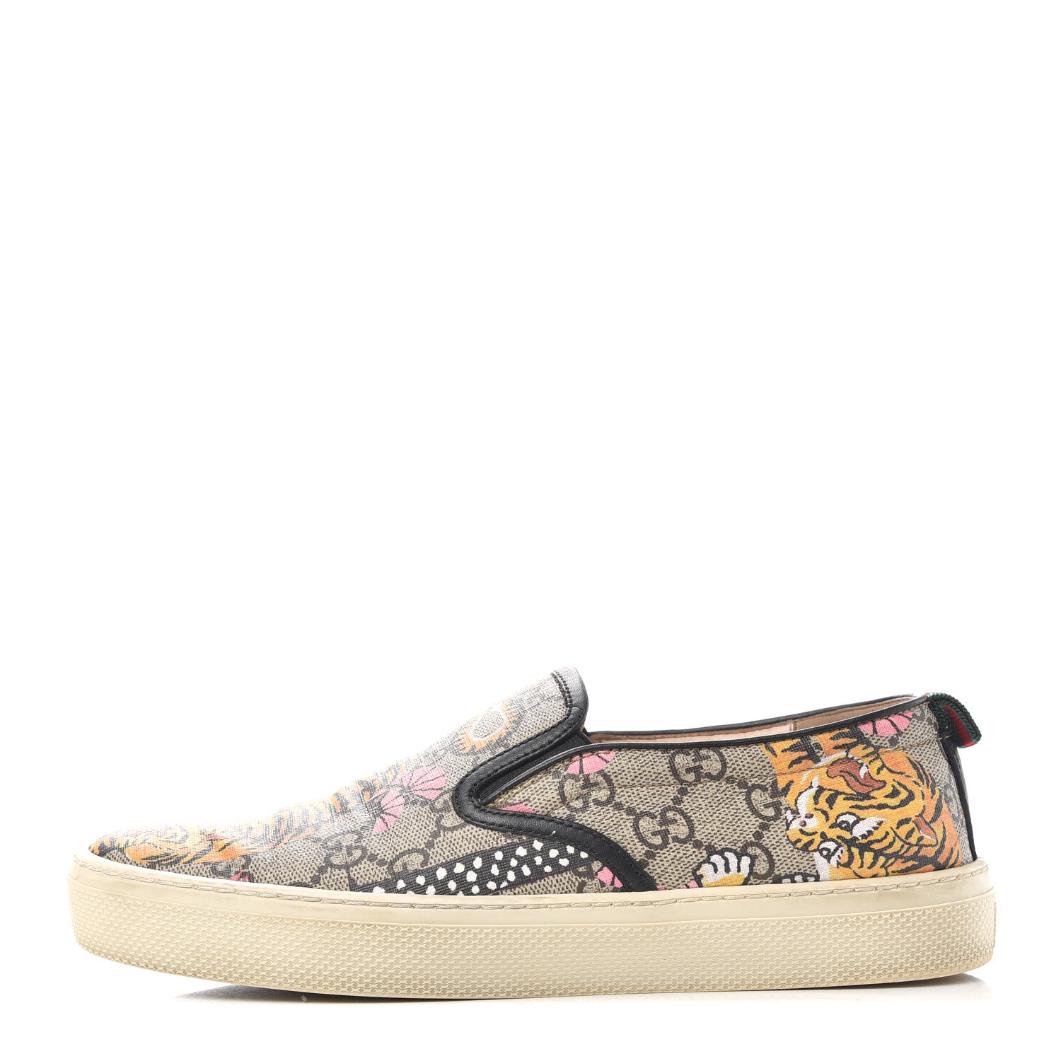 Gucci GG Supreme Monogram Bengal Womens Dublin Slip On Sneakers 38.5 Beige Pink 1 of 11