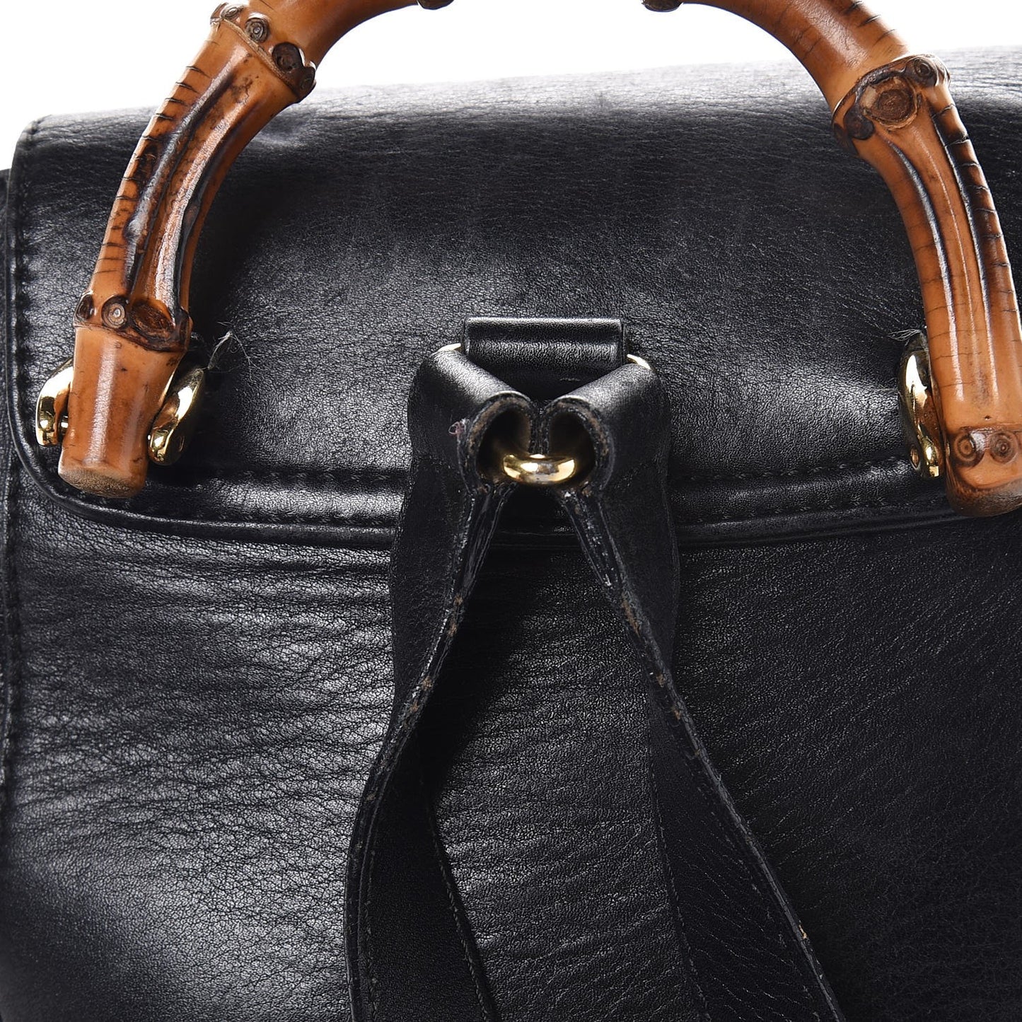 Calfskin Bamboo Backpack Black