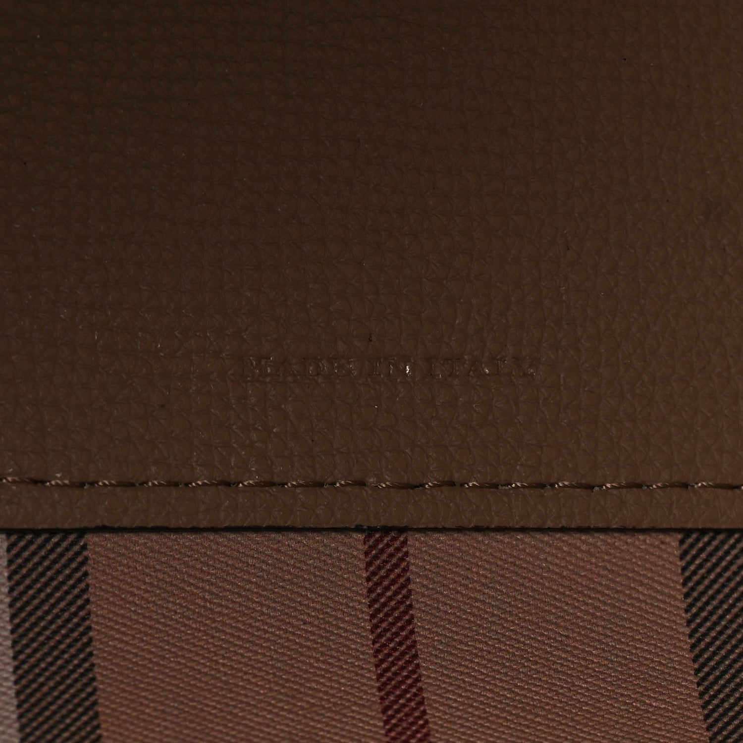 Burberry Grainy Calfskin Haymarket Check Medium Reversible Tote Camel 9 of 14