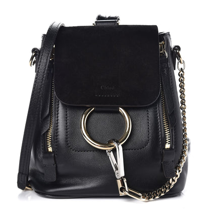 Chloe Suede Calfskin Mini Faye Backpack Black 1 of 7