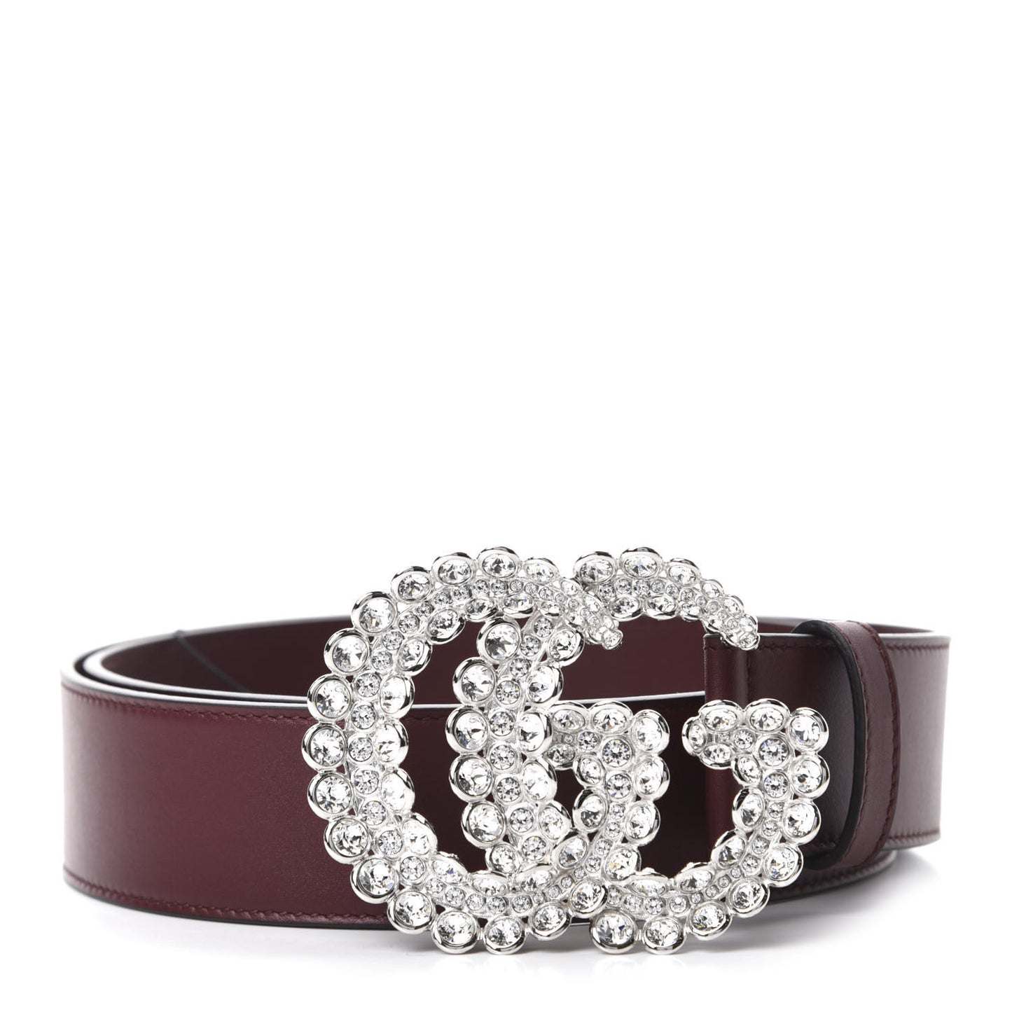 Calfskin Crystal Double G 40mm Belt 85 34 Vintage Bordeaux