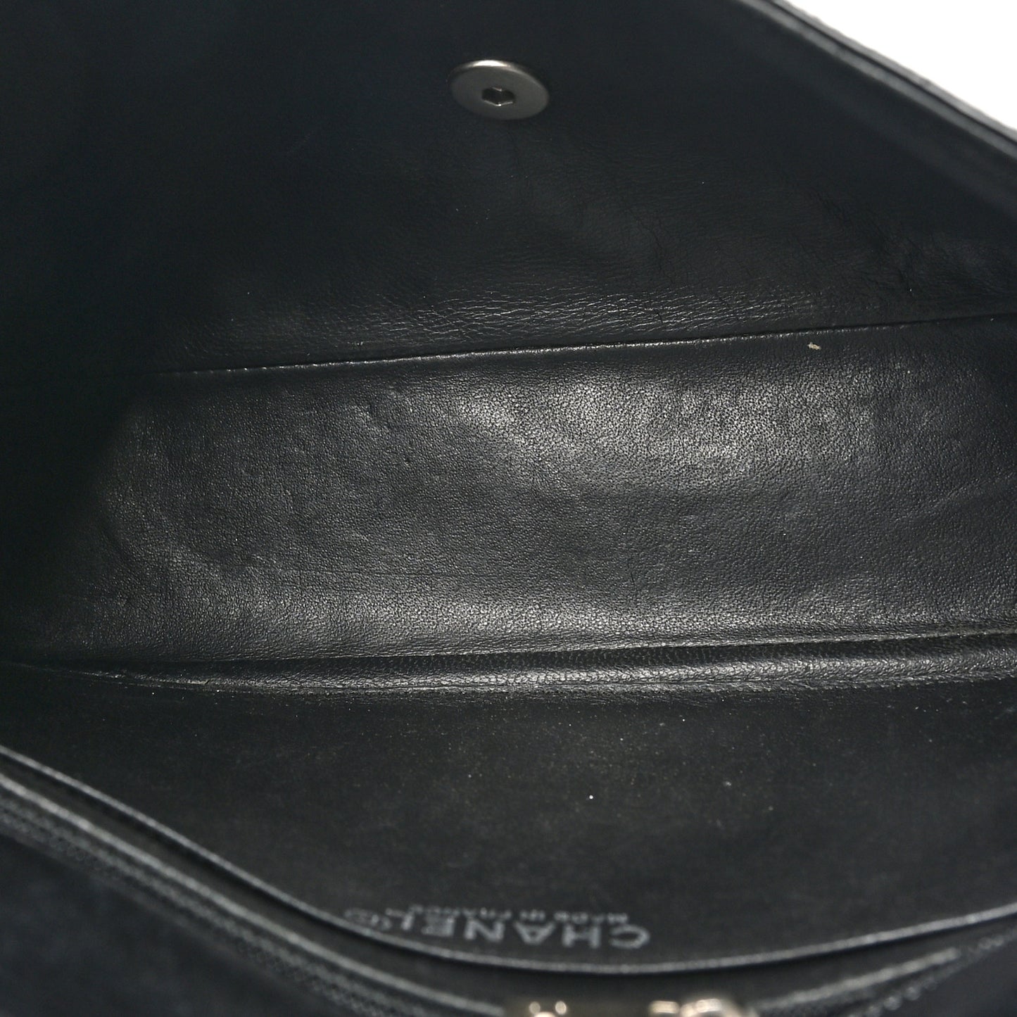 Patent Quilted Medium Single Flap Black