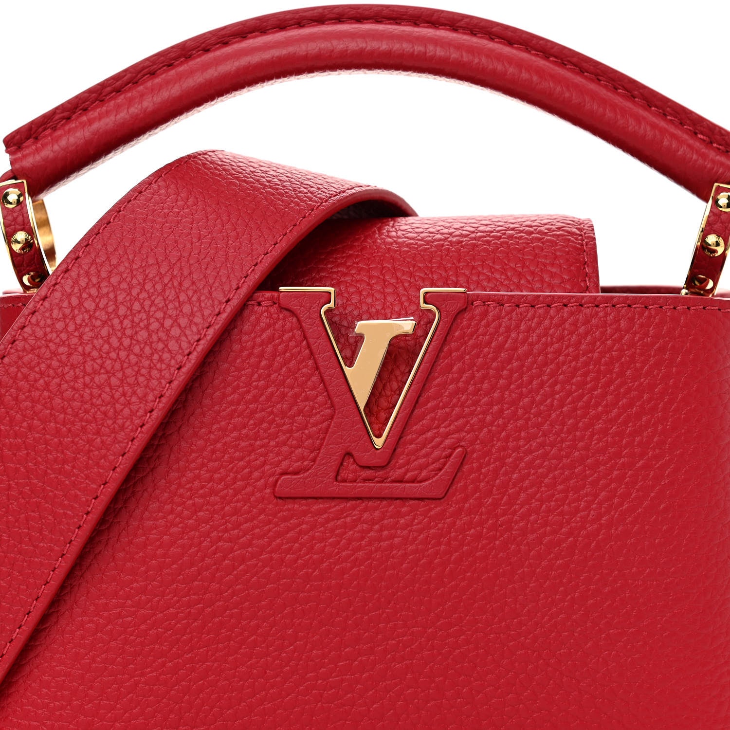 Louis Vuitton Taurillon Mini Capucines Scarlet 7 of 9