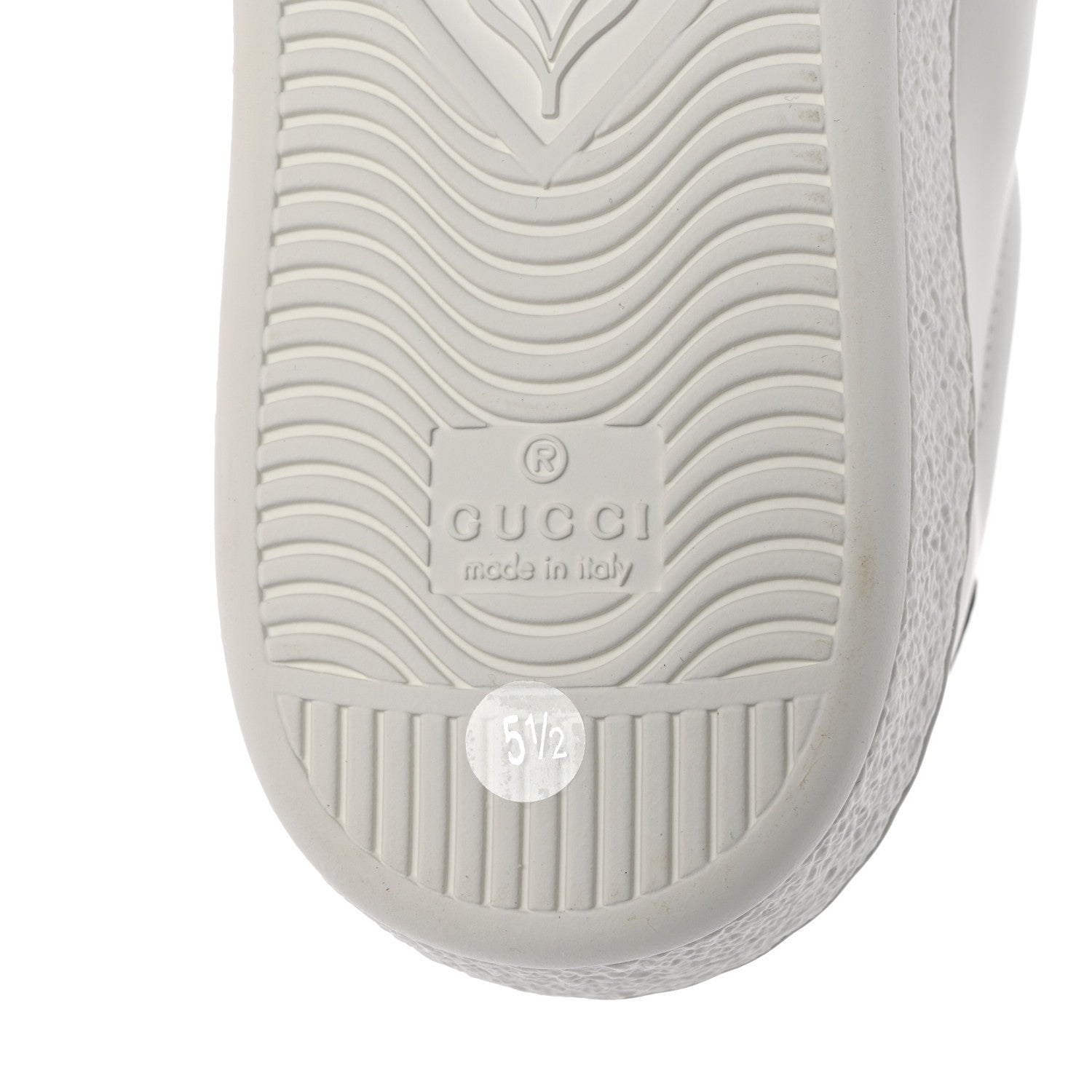 Gucci Calfskin Interlocking G Perforated Mens Ace Sneakers 5.5 White Grey Sky 8 of 11