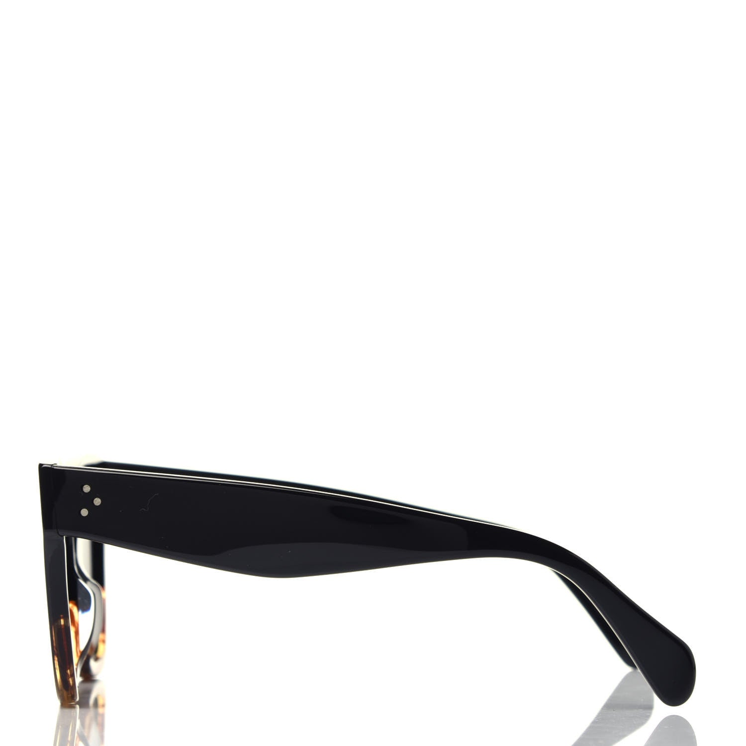 Celine Acetate Polarized Cat Eye Sunglasses CL4004IN Havana Black 3 of 7