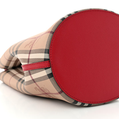 Burberry Haymarket Check Colours Small Lorne Bucket Crossbody Poppy Red 9 of 12
