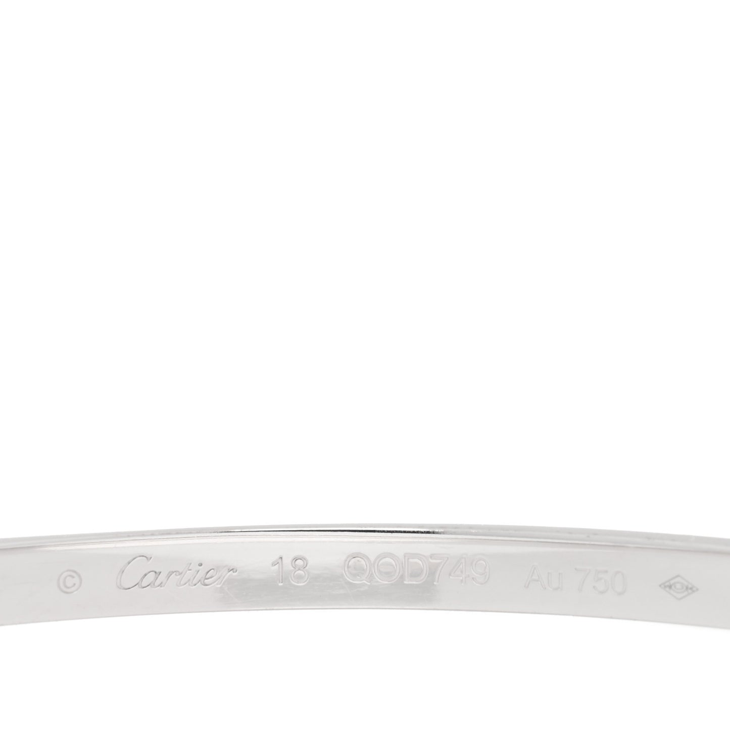 18K White Gold 6 Diamond Small LOVE Bracelet 18