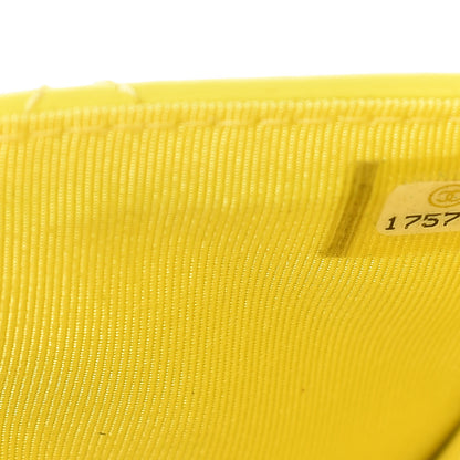 Chanel Patent Quilted Wallet On Chain WOC Yellow 8 of 20