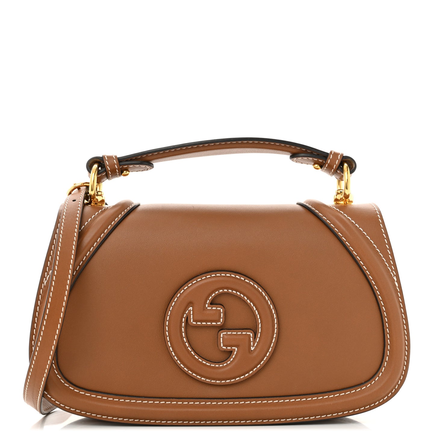 Calfskin Medium Blondie Top Handle Flap Bag Light Brown