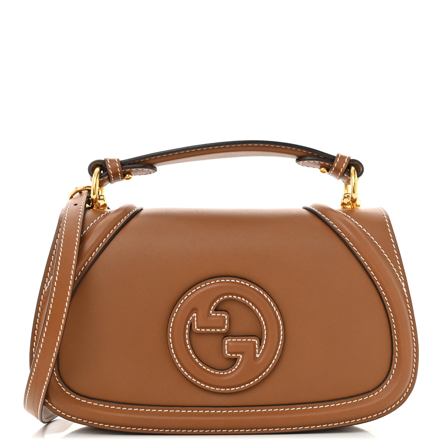 Gucci Calfskin Medium Blondie Top Handle Flap Bag Light Brown 1 of 11