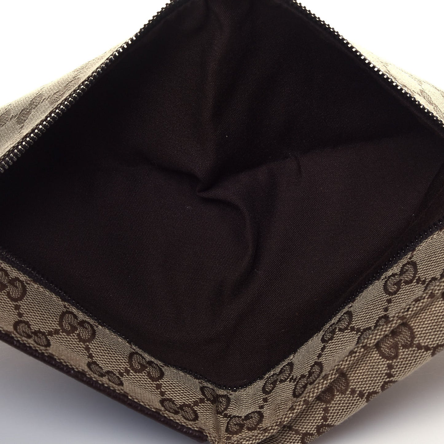 GG Monogram Web Double Pocket Belt Bag Dark Brown