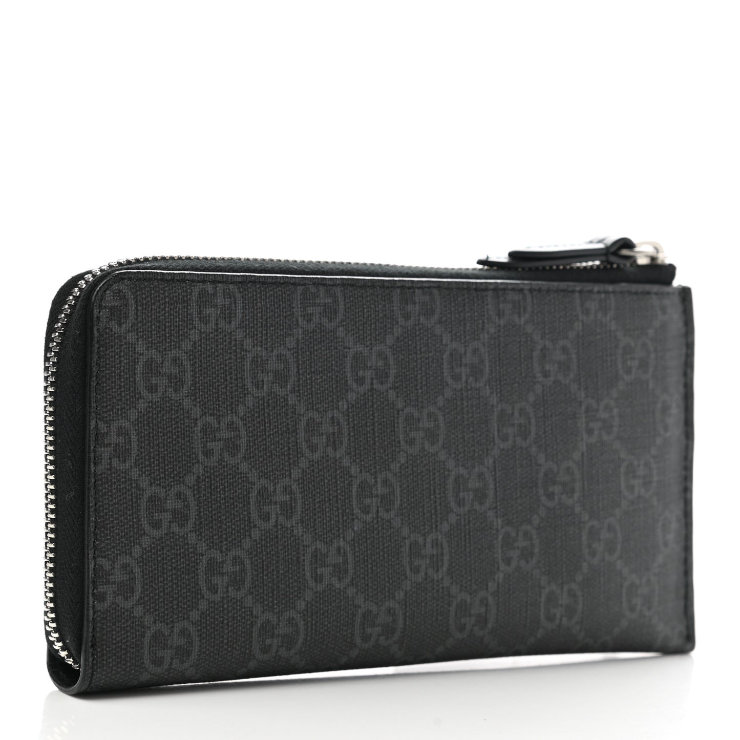 GG Supreme Monogram Kingsnake Zip Around Wallet Black Grey