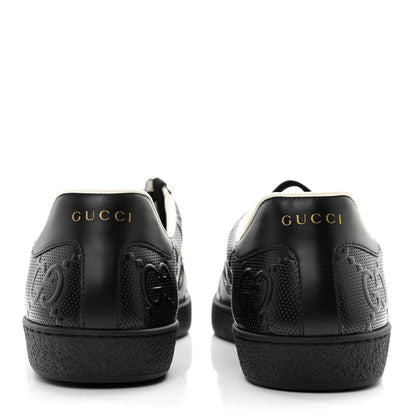 Gucci Calfskin GG Tennis Embossed Mens Ace Sneakers 9 Black 4 of 9