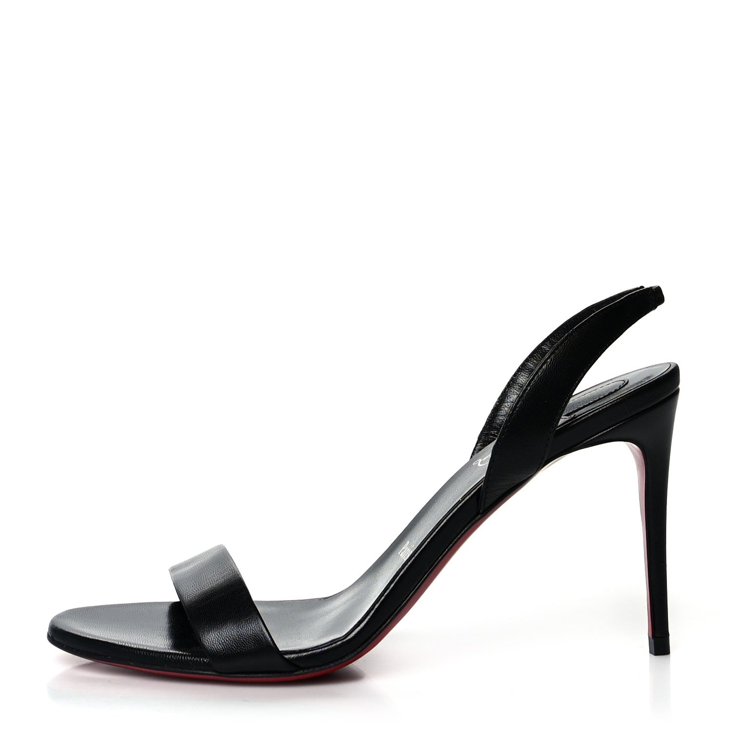 Christian Louboutin Calfskin O Marilyn 85 Slingback Sandals 38 Black 1 of 7