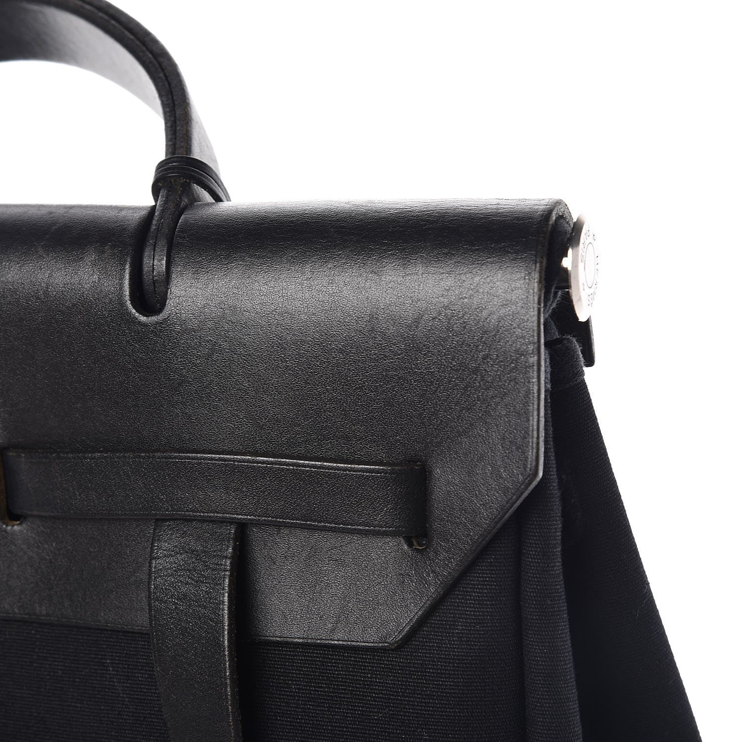 Hermes Toile Vache Calfskin Herbag 30 PM Backpack Black 14 of 15
