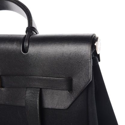 Hermes Toile Vache Calfskin Herbag 30 PM Backpack Black 14 of 15