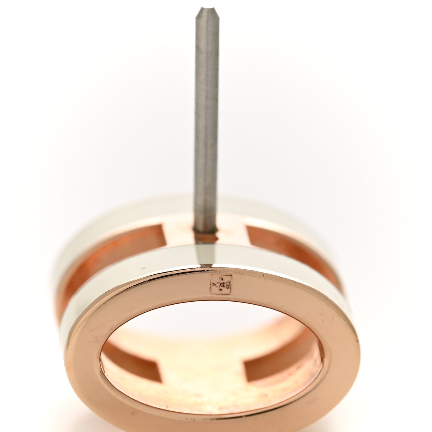 Rose Gold Lacquered Mini Pop H Earrings White