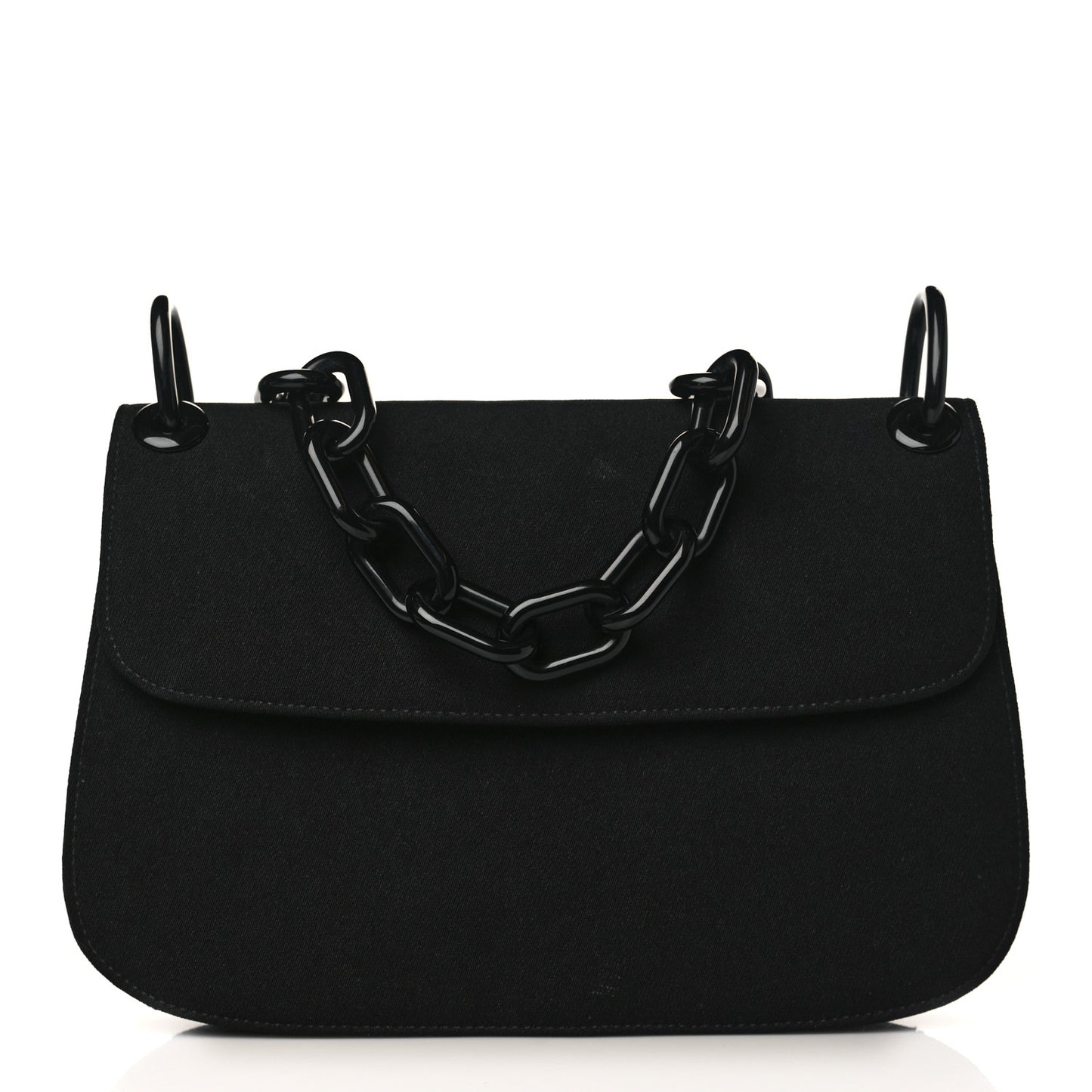 Tessuto Nylon Swing Chain Shoulder Bag Black