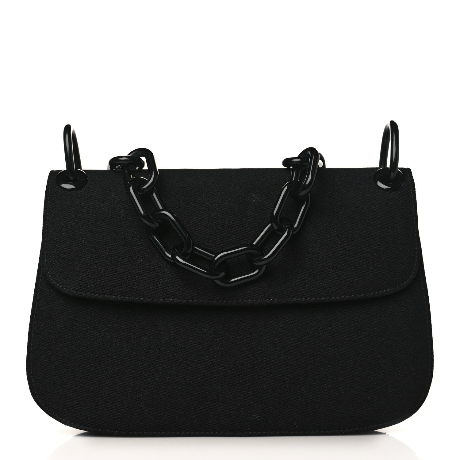 Prada Tessuto Nylon Swing Chain Shoulder Bag Black 1 of 9