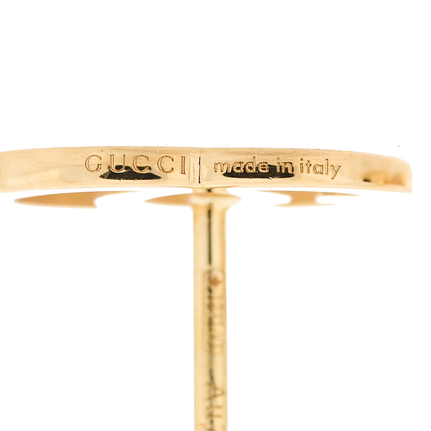 Gucci 18K Yellow Gold GG Tissue Stud Earrings 5 of 6