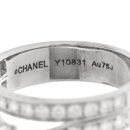 Chanel 18K White Gold Diamond Ruban Suspended Solitaire Ring 56 7.5 4 of 5