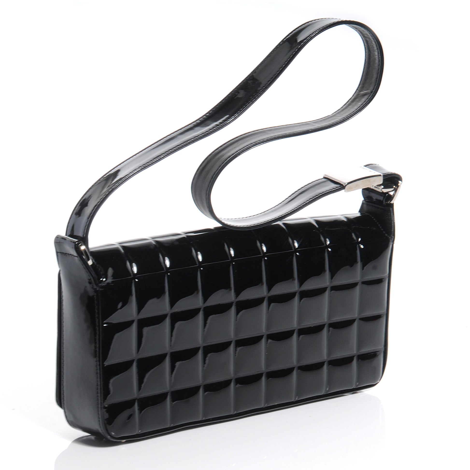 Chanel Patent Chocolate Bar Quilted CC Flap Black 3 of 8