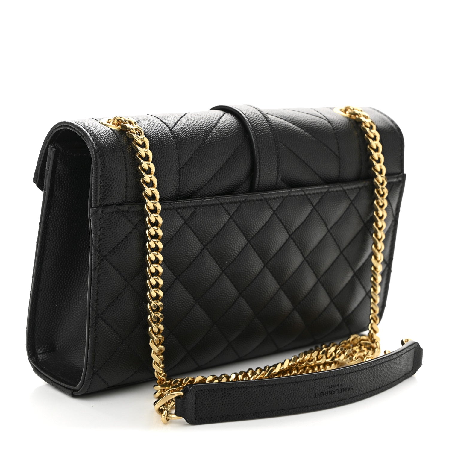 Saint Laurent Grain De Poudre Textured Mixed Matelasse Triquilt Small Monogram Satchel Black 3 of 10